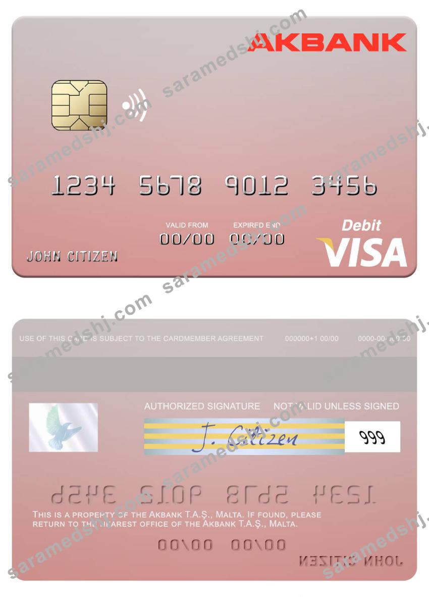 Malta Akbank T.A.Ş. visa debit card